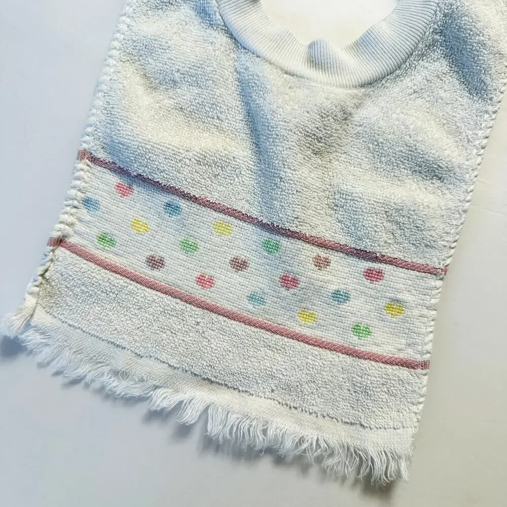 Vintage Bundle Of 3 Square Terry Cloth Unisex Bibs